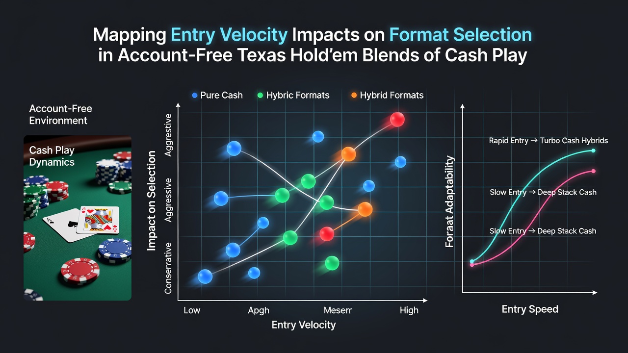 Chart illustrating player migration between cash games and tournaments based on deposit timing in account-free Hold'em environments