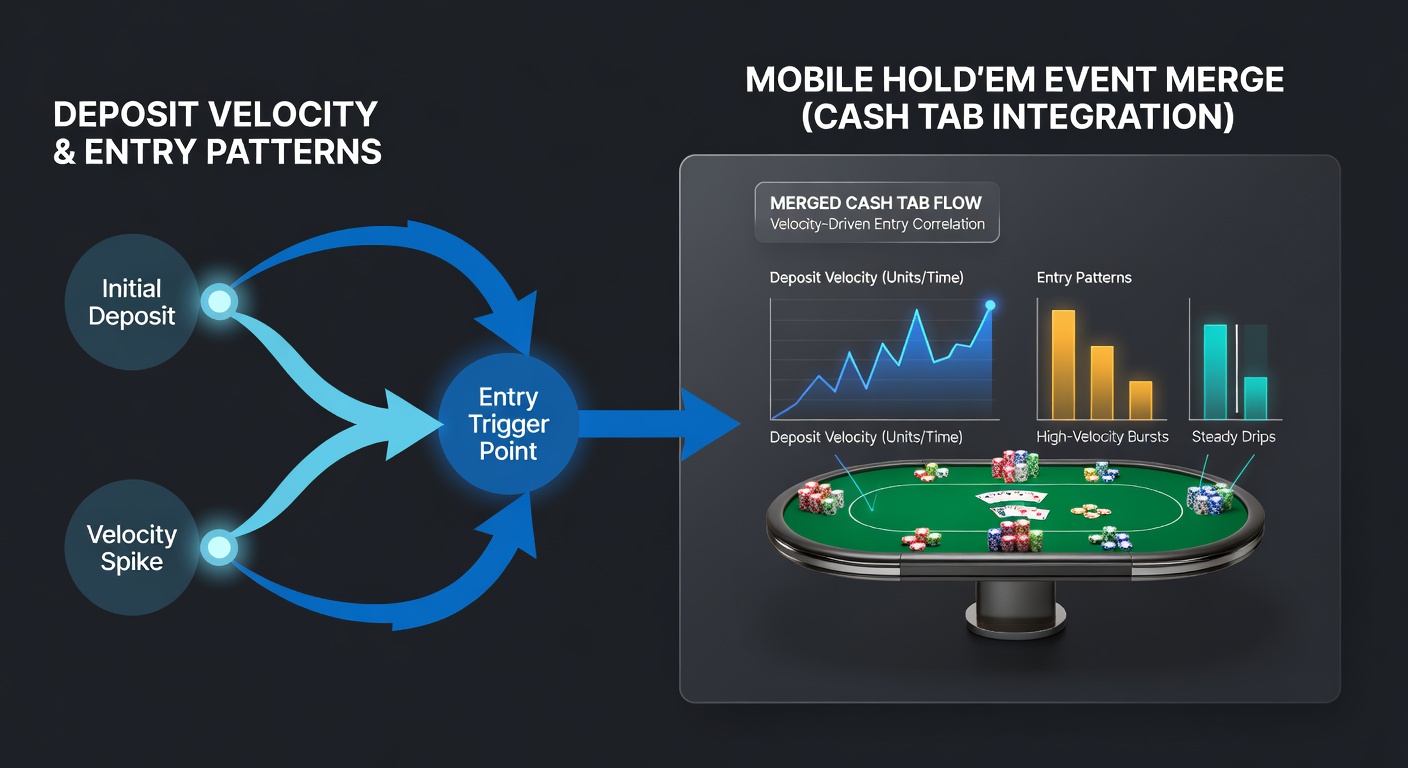 Analysis chart displaying deposit velocity trends and entry patterns for mobile Hold'em events