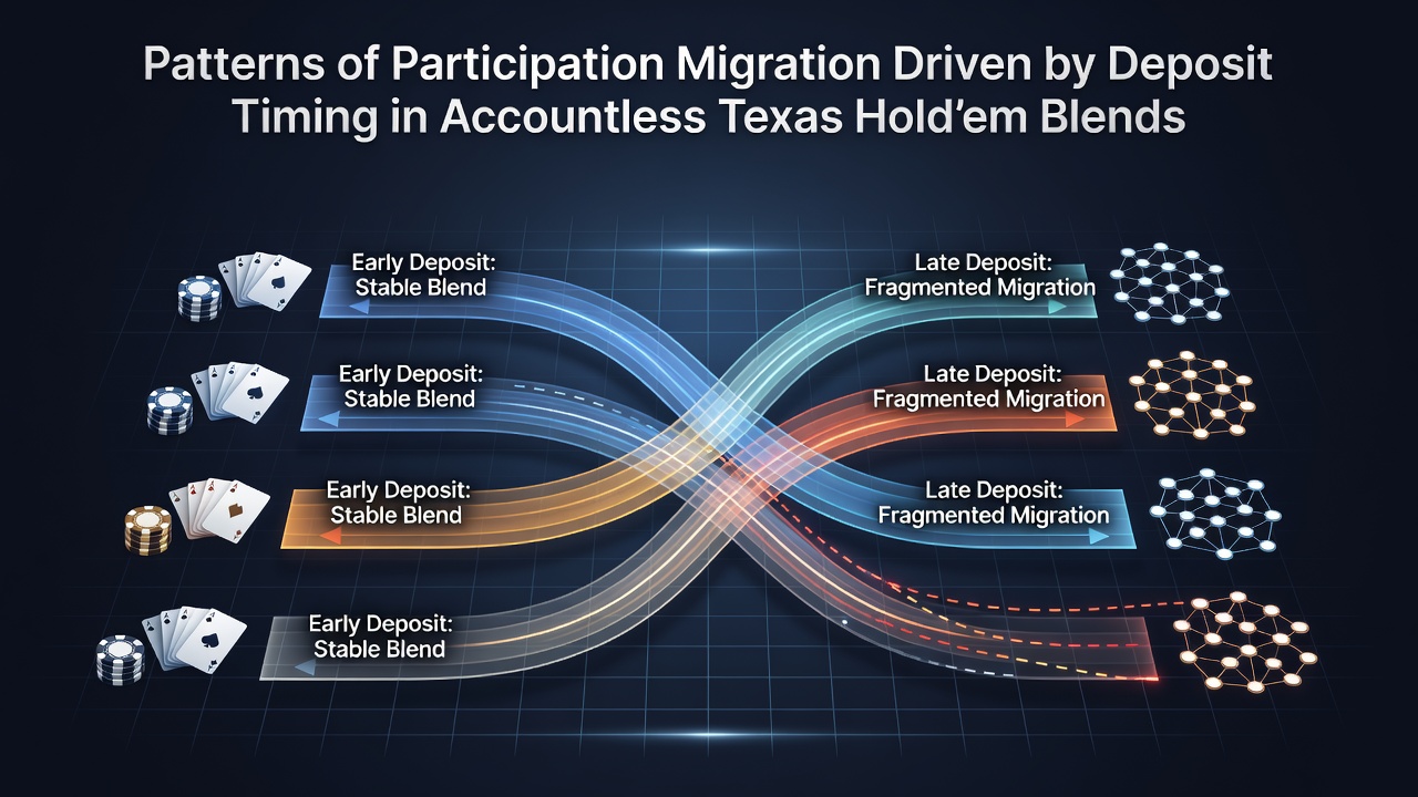 Illustration of deposit timing influencing player movement between cash tables and tournaments on accountless mobile poker platforms