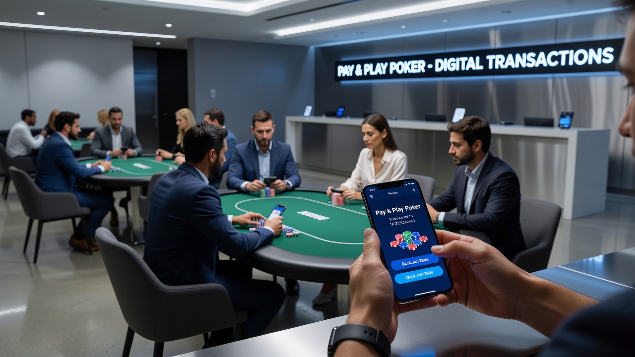 Secure payment gateway interface used in pay and play poker environments with compliance indicators